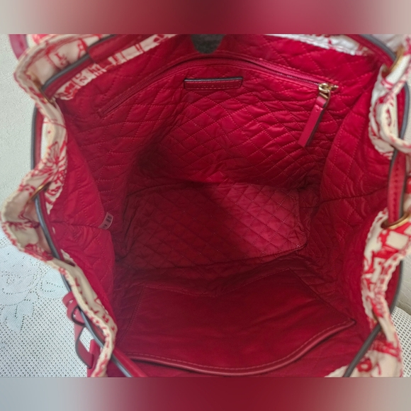 Tory Burch Maroon Cream Nylon Medium Backpack AUTHENTIC - Picture 9 of 16